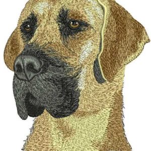 Great dane dog embroidery design