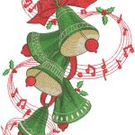 Green Christmas bells embroidery design