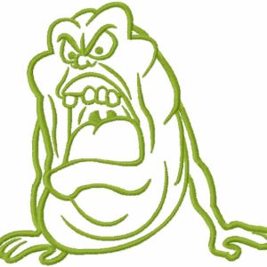 Green Ghostbuster one colored embroidery design