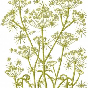 Green field embroidery design