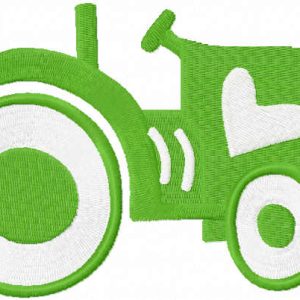 Green tractor embroidery design
