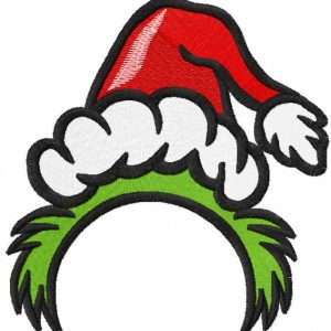 Grinch Christmas round monogram template embroidery design