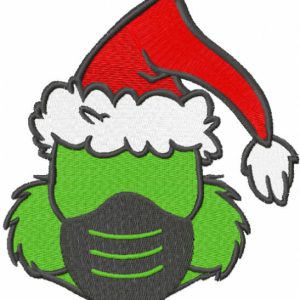 Grinch Christmas Mask embroidery design
