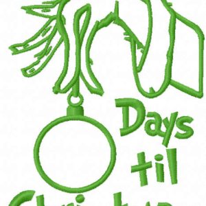 Grinch countdown embroidery design