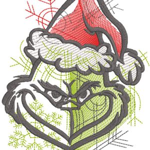Grinch new Christmas look embroidery design