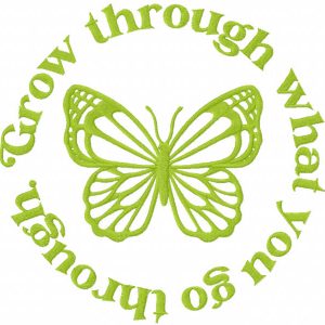 Grow through what you go through embroidery design
