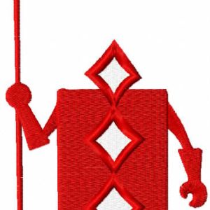 Guard red diamond embroidery design