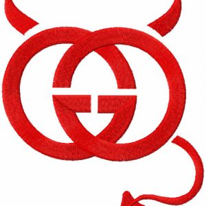Gucci devil logo embroidery design
