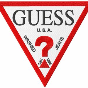 Guess jeans logo embroidery design