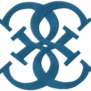 Guess modern logo embroidery design