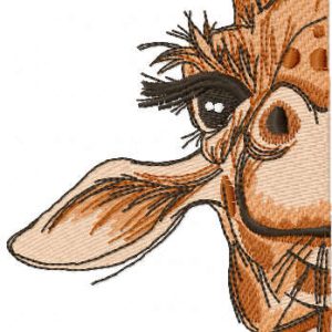 Half giraffe embroidery design