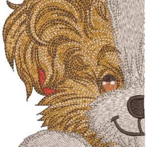 Half muzzle cute dog embroidery design