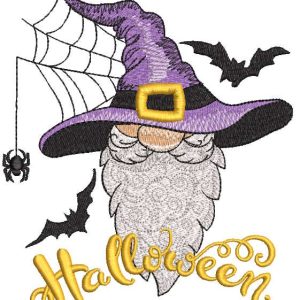 Halloween Mystery gnome embroidery design
