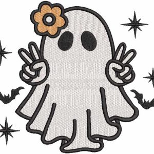 Halloween funny ghost embroidery design