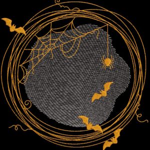 Halloween golden frame embroidery design