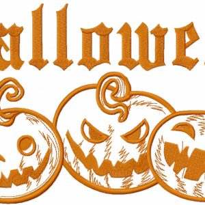 Halloween pumpkins trio embroidery design