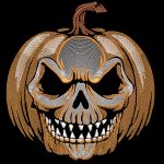 Halloween Angry Pumpkin embroidery design