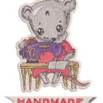 Handmade mouse with sewing machine embroidery design