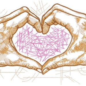 Hands Making Heart embroidery design