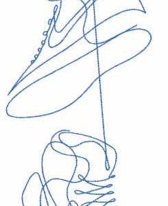 Hanging sneakers embroidery design
