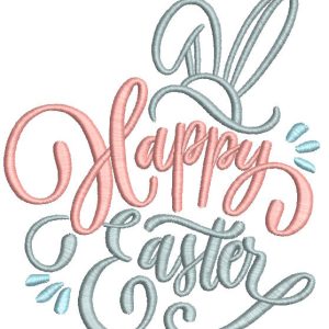 Happy easter bunny hat embroidery design