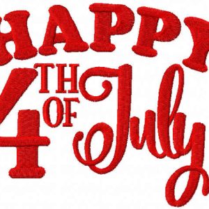 Happy 4th of july embroidery design
