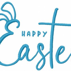 Happy Easter bunny ears embroidery design