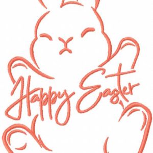 Happy Easter bunny spring charm embroidery design