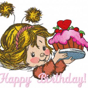 Happy birthday mon embroidery design