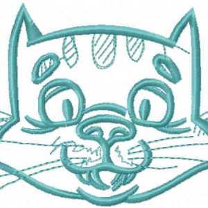 Happy cat muzzle embroidery design