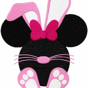 Happy easter baby minnie embroidery design