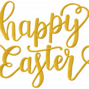 Happy Easter script embroidery design