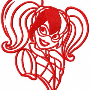 Harley quinn modern one colored embroidery design