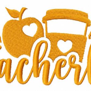 Hashtag teacherlife embroidery design