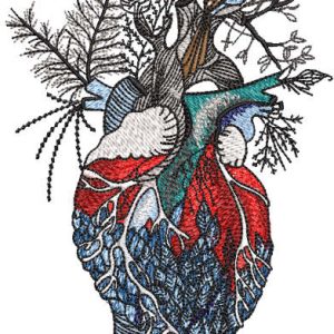 Heart of nature embroidery design