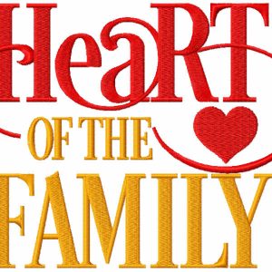 Heart of the family embroidery design
