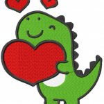 Heartfelt T-Rex Delight embroidery design