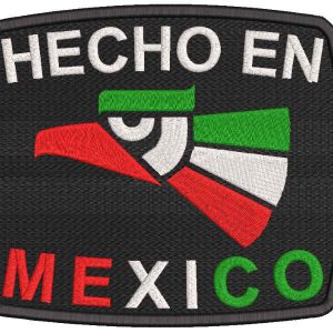 Hecho en mexico logo embroidery design