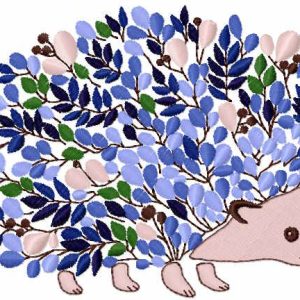 Hedgehog leaves embroidery design