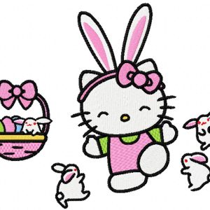 Hello Kitty Easter party embroidery design