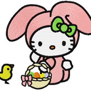 Hello Kitty Happy Easter  embroidery design