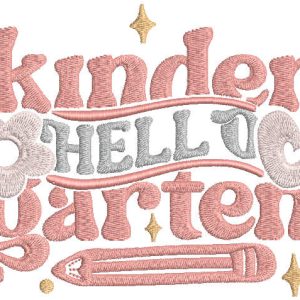 Hello kinder garten embroidery design
