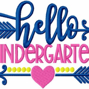 Hello kindergarten decor embroidery design