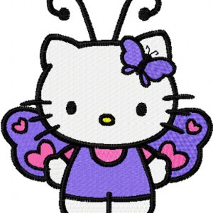 Hello Kitty Butterfly  embroidery design