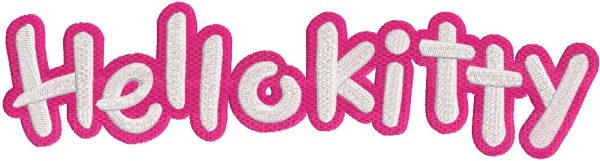 Hello Kitty logo embroidery design
