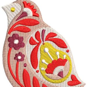 Hen ethnic decor style embroidery design