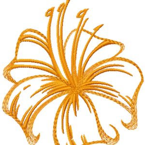 Hibiscus flower one color embroidery design
