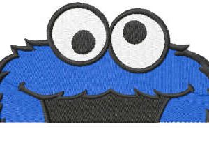Hiding cookie monster embroidery design