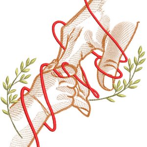 Hold a child by the hand embroidery design