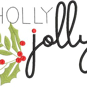 Holly jolly decor embroidery design